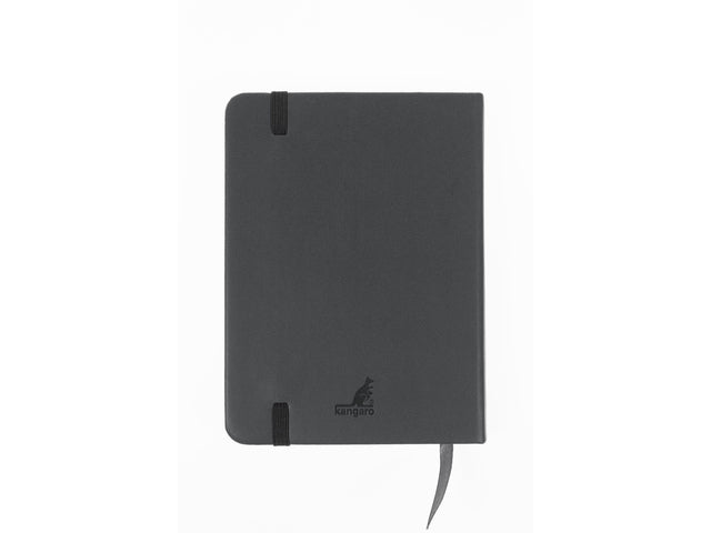 Schetsboek Kangaro A6 koudgrijs PU HC 80 vel 140gr roomwit met elastiek en lint