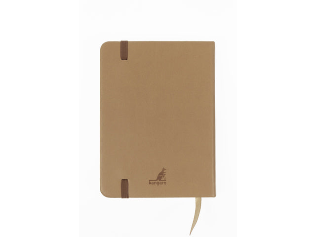Schetsboek Kangaro A6 Taupe PU HC 80 Vel 140gr Raumweiß mit Elastik und Flusen