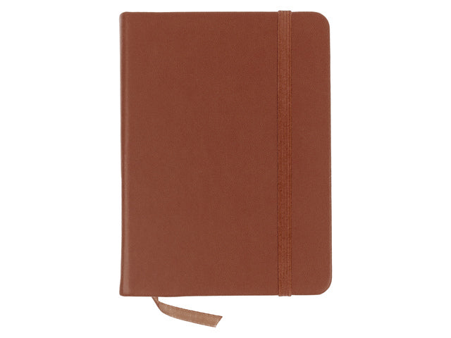 Schetsboek Kangaro A6 cognac PU HC 80 vel 140gr roomwit met elastiek en lint