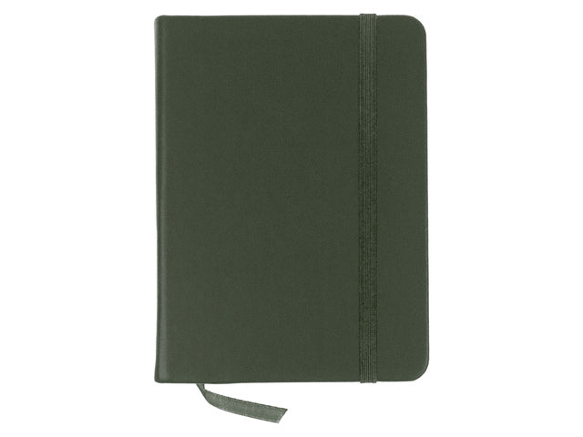 Schetsboek Kangaro A6 bosgroen PU HC 80 vel 140gr roomwit met elastiek en lint