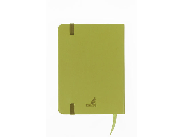 Schetsboek Kangaro A6 Limettengrün PU HC 80 Vel 140gr Raumweiß mit Elastik und Flusen