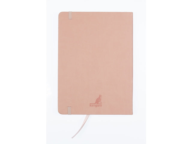 Schetsboek Kangaro A5, rosafarbenes PU, HC, 80 Blatt, 140 g, weiß, elastisch und fusselfrei