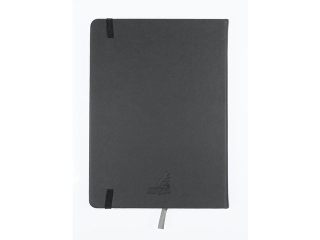 Schetsboek Kangaro A5 koudgrijs PU HC 80 vel 140gr roomwit met elastiek en lint
