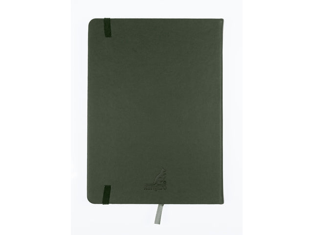 Schetsboek Kangaro A5 Forest Green PU HC 80 Vel 140gr Raumweiß mit Elastik und Flusen