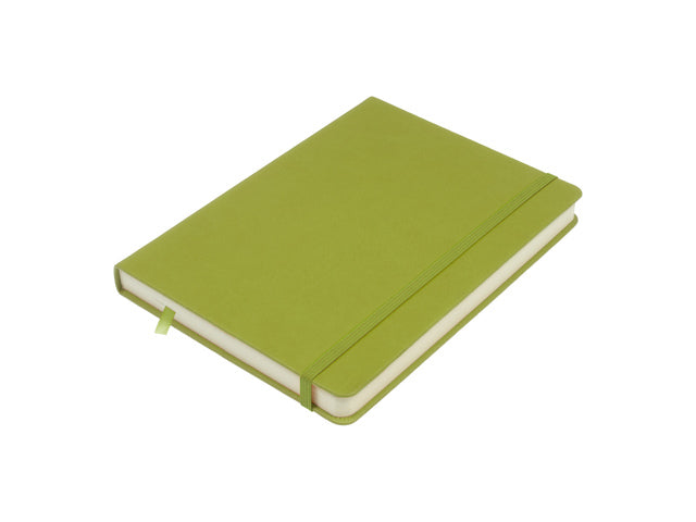 Schetsboek Kangaro A5 limoengroen PU HC 80 vel 140gr roomwit met elastiek en lint