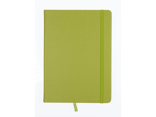 Schetsboek Kangaro A5 limoengroen PU HC 80 vel 140gr roomwit met elastiek en lint
