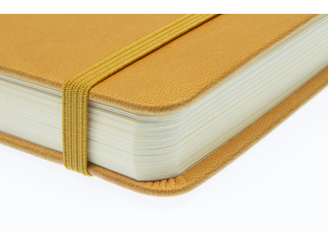 Schetsboek Kangaro A5 liggend okergeel PU HC 80 blad 140gr roomwit met elastiek en lint