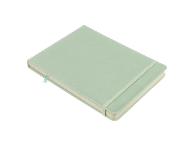 Schetsboek Kangaro A5 liggend mint PU HC 80 blad 140gr roomwit met elastiek en lint