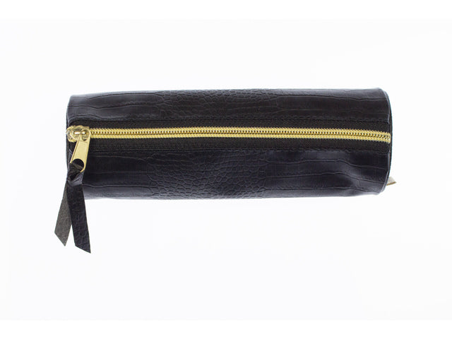 Etui Pure Croco zwart 20x6 rond