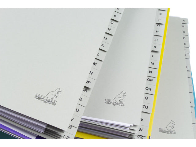 Tabblad ECO Kangaro A4 Buchstaben 180 Gramm grauer Karton 23-fach 20-teilig Extra Rasse