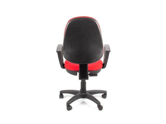 Bureaustoel Linea Tiger 01 rood/rood met armleuning