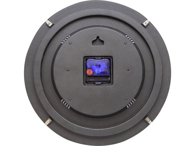 Wandklok NeXtime dia. 35 cm, Bolglas, Schwarz, 'Basic Dome'