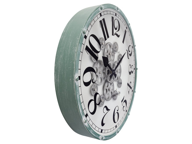 Witte Gear Klok - Große Wandklok - 50cm - Bewegende Tandwielen - "Henry" - NeXtime