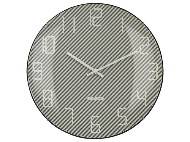 Wandklok Nextime dia 35cm bolvormig glas grijs kunststof Kap