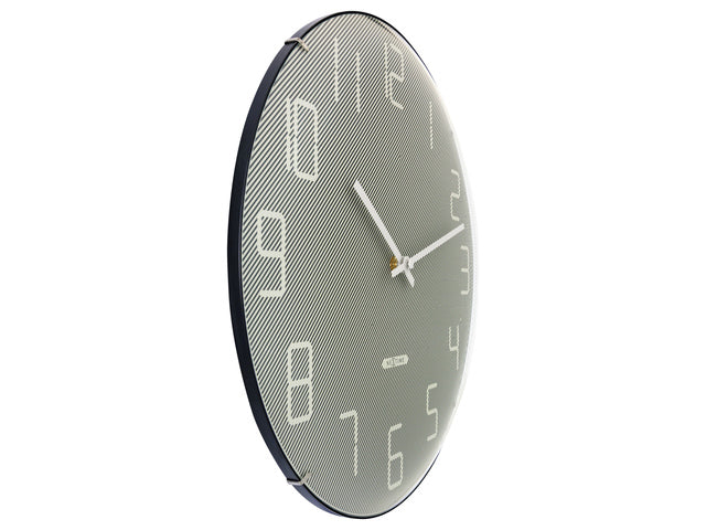 Wandklok Nextime dia 35cm bolvormig glas grijs kunststof Kap