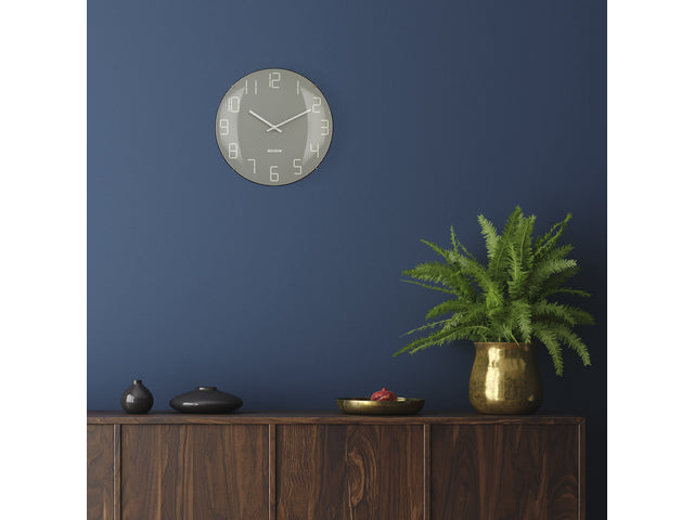 Wandklok Nextime dia 35cm bolvormig glas grijs kunststof Kap