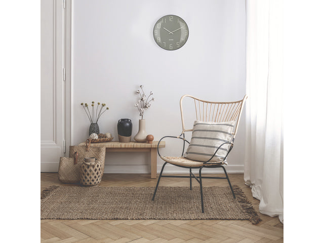 Wandklok Nextime dia 35cm bolvormig glas grijs kunststof Kap