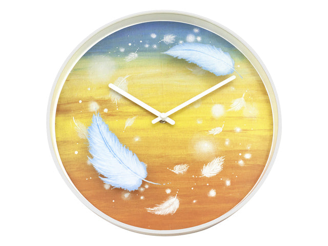 Wandklok Nextime dia 30cm mehrfarbiger Kunststoff Federn