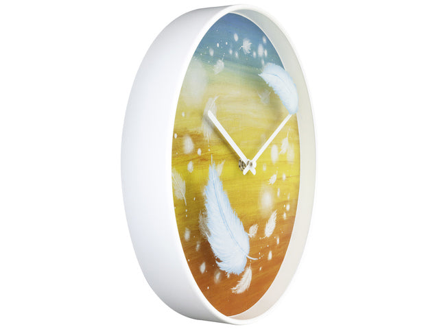 Wandklok Nextime dia 30cm mehrfarbiger Kunststoff Federn