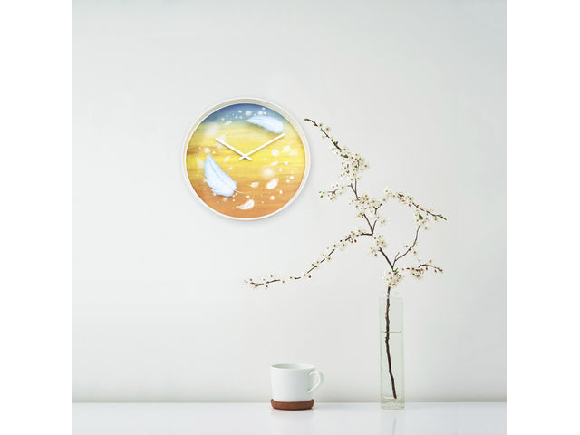 Wandklok Nextime dia 30cm mehrfarbiger Kunststoff Federn
