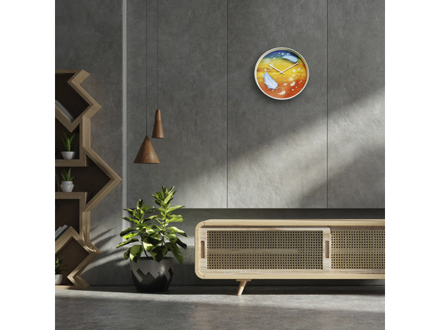 Wandklok Nextime dia 30cm mehrfarbiger Kunststoff Federn
