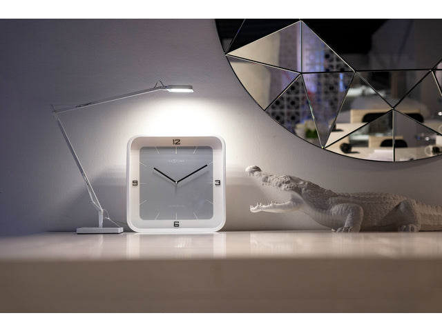 Wandklok NeXtime Jan des Bouvrie Quadratische Wand 40 x 40 x 4 cm wit