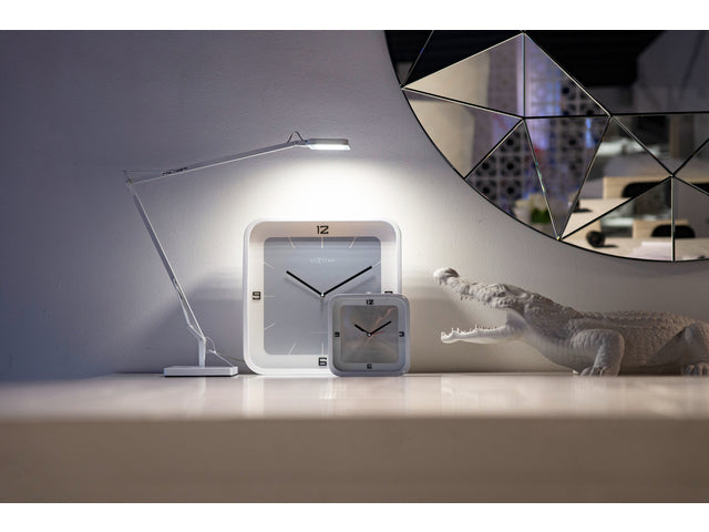 Wandklok NeXtime Jan des Bouvrie Quadratische Wand 40 x 40 x 4 cm wit