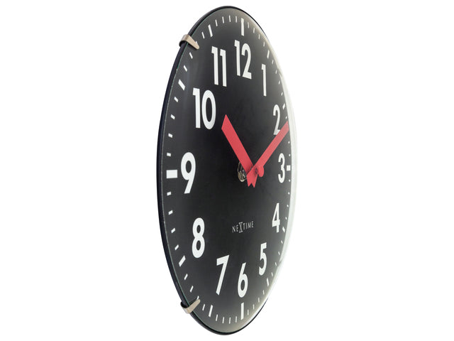 Tafelklok Nextime Duomo Mini 20 cm mit schwarzem Glas und Glaslinse