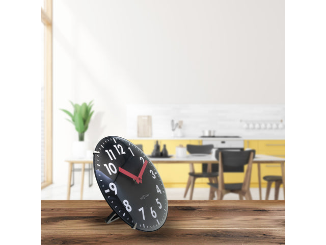 Tafelklok Nextime Duomo Mini 20 cm mit schwarzem Glas und Glaslinse