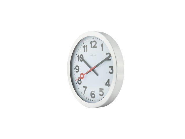 Wandklok NeXtime dia. 19 cm, geborstetes Aluminium, 'Station'
