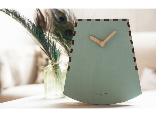 Tafeluhr NeXtime Rocky 19,5x18x8,8 cm Holz türkis