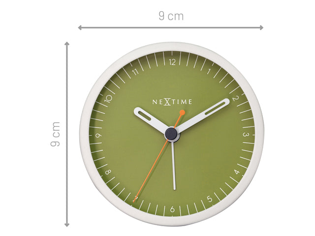 Wekker Nextime Klein 9 cm groen