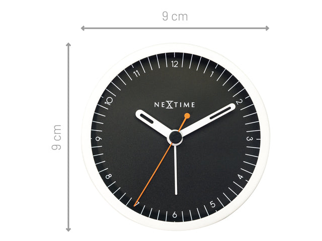 Wekker Nextime Klein 9 cm zwart