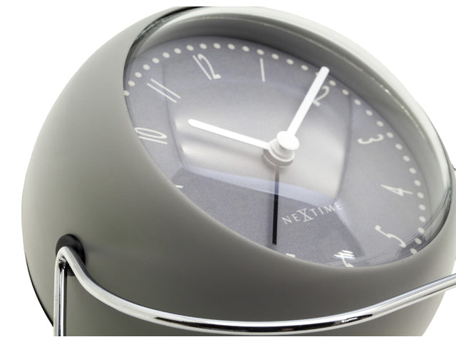 Wekker NeXtime Bubble Wecker 11x8cm graues Metall