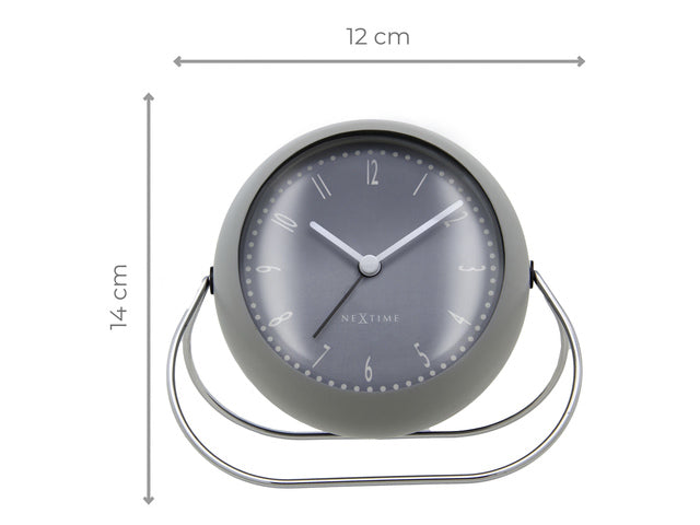 Wekker NeXtime Bubble Wecker 11x8cm graues Metall