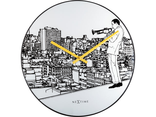 Wandklok NeXtime Trompete City Ø 40 cm
