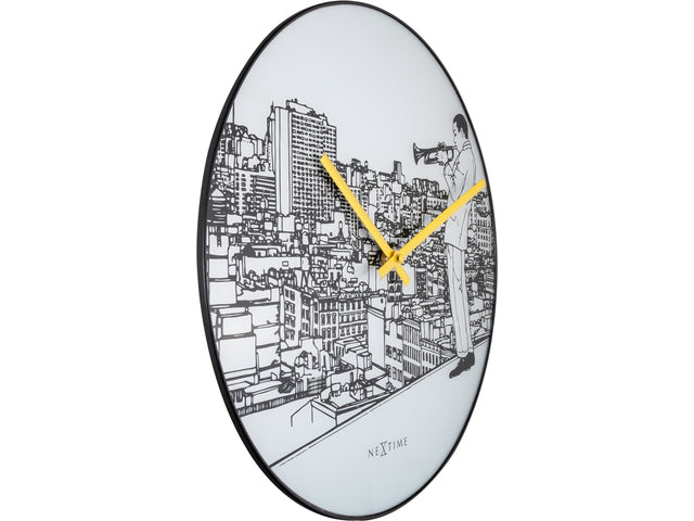 Wandklok NeXtime Trompete City Ø 40 cm