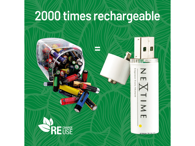 Nextime aufladbare AA-USB-Batterie im Blister mit 2 Stück.