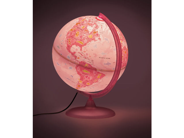 Wereldbol denkbeeldig 30 cm met verlichting