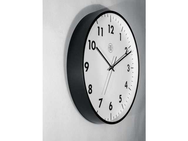 wanduhr NXT STIL UURWERK 40cm kunststoff schwarz, weiß wijzerplaat