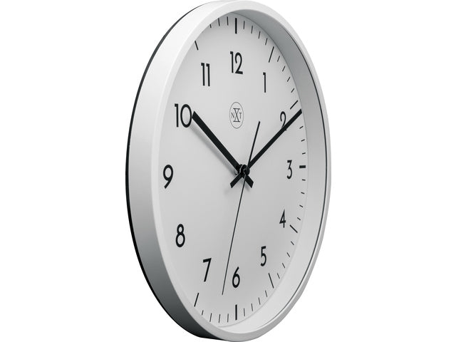 wanduhr NXT durchmesser 30 cm kunststoff weiß, weiß wijzerplaat