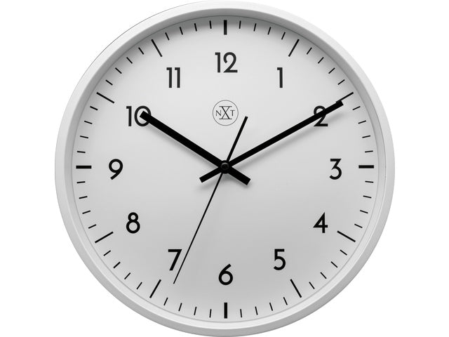 wanduhr NXT durchmesser 30 cm kunststoff weiß, weiß wijzerplaat
