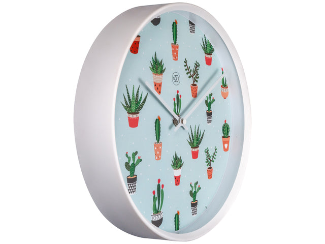 Wandklok nXt Cactus dia 30cm kunststof wit