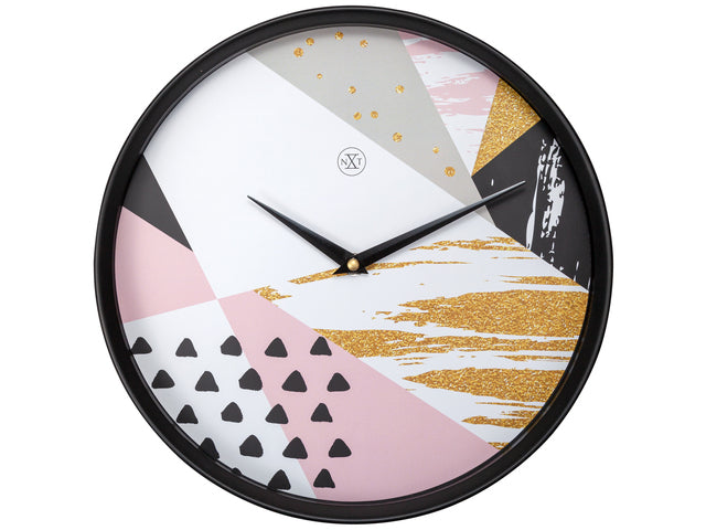 Wandklok nXt Grace dia 30cm kunststoff schwarz