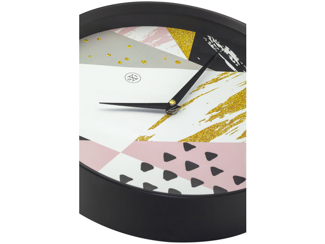 Wandklok nXt Grace dia 30cm kunststoff schwarz