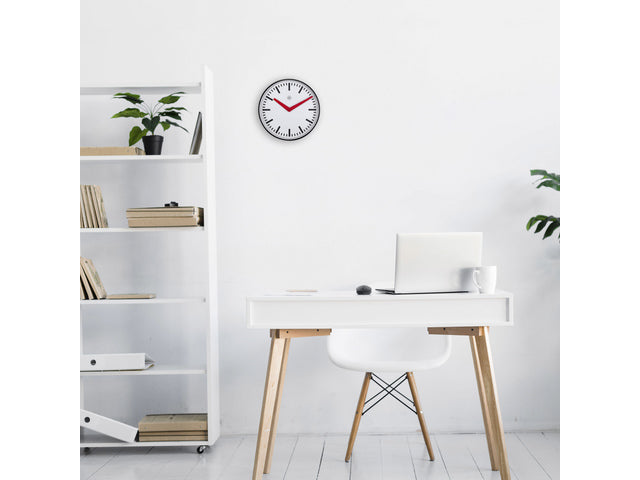 Stationsklok – 25,5 cm – Stille Wandklok – Wit – nXt von NeXtime – „Newcastle“