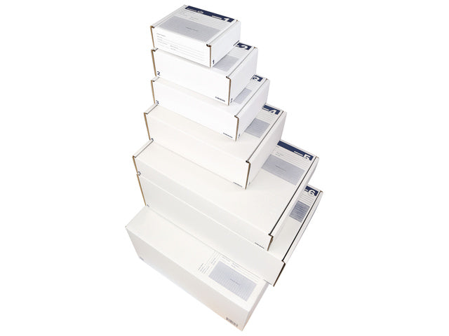 Postpakketdoos 2 Raadhuis 200x140x80mm afgebeeld 5 stuks