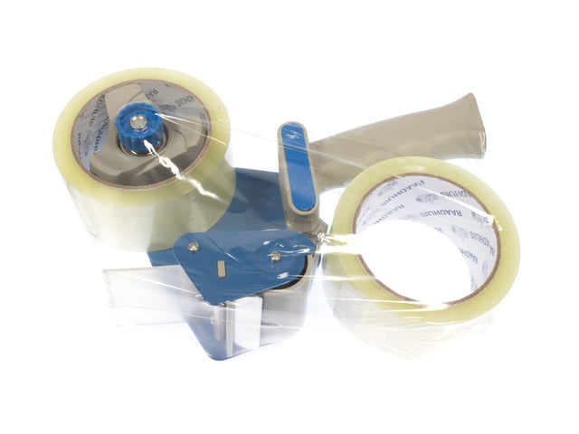 Tapedispenser Raadhuis met 2 rollen transparant PP tape 48mmx66m geluidsarm