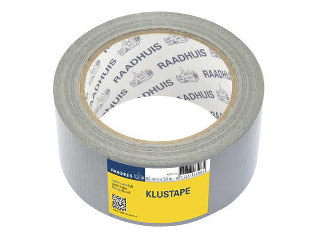 Klustape Raadhuis 50mm x 50m zilver