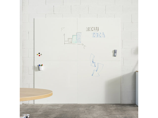 Whiteboard Rocada Skin Duo 2x module 100x100 cm wit